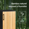 SoBuy BZR203-SCH Mobilier de baie pentru toaletă, dulap de depozitare îngust cu ușă din bambus, dulap de toaletă modern, care economisește spațiu pentru baie, toaletă, bucătărie 30x30x90cm