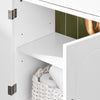 SoBuy BZR205-W Dulap sub chiuvetă baie 60 cm, Dulăpior de depozitare sub lavoar cu rafturi reglabile, Mobilier compact rezistent la umiditate din lemn, Alb
