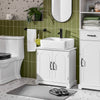 SoBuy BZR205-W Dulap sub chiuvetă baie 60 cm, Dulăpior de depozitare sub lavoar cu rafturi reglabile, Mobilier compact rezistent la umiditate din lemn, Alb