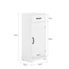 SoBuy BZR207-W Dulap de Baie – Comodă Mică de Depozitare cu Sertar, Dulap Înalt pentru Baie din Lemn, Dulap Depozitare WC, Rezistent la Umiditate, Alb, 42x30x93cm