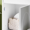 SoBuy BZR207-W Dulap de Baie – Comodă Mică de Depozitare cu Sertar, Dulap Înalt pentru Baie din Lemn, Dulap Depozitare WC, Rezistent la Umiditate, Alb, 42x30x93cm