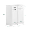 SoBuy BZR208-W Dulap de baie cu coș de rufe – Dulap de baie alb cu 2 coșuri detașabile și sertare, Dulap de depozitare din lemn pentru spălătorie, 79,5x38x90cm