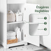 SoBuy BZR207-W Dulap de Baie – Comodă Mică de Depozitare cu Sertar, Dulap Înalt pentru Baie din Lemn, Dulap Depozitare WC, Rezistent la Umiditate, Alb, 42x30x93cm