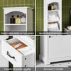 SoBuy BZR206-W 42 cm High Baie High Cabinet-Lătărie Gunoi cu sertar și fundaluri reglabile coloană de baie alb-modernă din lemn, rezistent la umiditate, 42x30x173cm