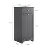 SoBuy BZR21-II-DG Meuble Bas de Salle de Bain, Armoire Toilette avec 1 Tiroir et 1 Panier à Linge Pliable, Meuble de Rangement, Corbeille à Linge, Coffre à Linge, Porte Vêtement, 40x38x90cm, Gris