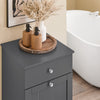 SoBuy BZR21-II-DG Meuble Bas de Salle de Bain, Armoire Toilette avec 1 Tiroir et 1 Panier à Linge Pliable, Meuble de Rangement, Corbeille à Linge, Coffre à Linge, Porte Vêtement, 40x38x90cm, Gris