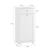 SoBuy BZR21-II-W Dulap de baie, Dulap de toaletă cu 1 sertar și 1 coș de rufe pliabil, Unitate de depozitare, Coș de rufe, Cutie de rufe, Suport pentru haine, 40x38x90cm, Alb