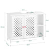 SoBuy BZR210-W Meuble sous Lavabo Salle de Bain avec 2 Portes et Niche Ouverte – Meuble Vasque en MDF E1, Étagère Réglable, Charge 42kg – Armoire Salle de Bain 80x31,5x60,5cm