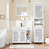 SoBuy BZR210-W Meuble sous Lavabo Salle de Bain avec 2 Portes et Niche Ouverte – Meuble Vasque en MDF E1, Étagère Réglable, Charge 42kg – Armoire Salle de Bain 80x31,5x60,5cm