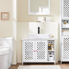 SoBuy BZR210-W Meuble sous Lavabo Salle de Bain avec 2 Portes et Niche Ouverte – Meuble Vasque en MDF E1, Étagère Réglable, Charge 42kg – Armoire Salle de Bain 80x31,5x60,5cm