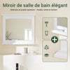 SoBuy BZR212-W Dulap de perete pentru baie cu oglindă, Dulap superior de baie alb 60x6x53,5cm din MDF E1 și sticlă, Dulap de toaletă de perete cu raft