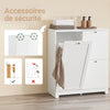 SoBuy BZR213-W Meuble Salle de Bain avec 3 Paniers à Linge Colonne de Rangement étroite 78x38x90 cm avec 1 Grand Panier Intégré & 2 Paniers en Tissu Amovibles – Armoire Salle de Bain Gain de Place