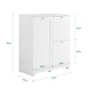 SoBuy BZR213-W Meuble Salle de Bain avec 3 Paniers à Linge Colonne de Rangement étroite 78x38x90 cm avec 1 Grand Panier Intégré & 2 Paniers en Tissu Amovibles – Armoire Salle de Bain Gain de Place
