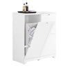 SoBuy BZR213-W Meuble Salle de Bain avec 3 Paniers à Linge Colonne de Rangement étroite 78x38x90 cm avec 1 Grand Panier Intégré & 2 Paniers en Tissu Amovibles – Armoire Salle de Bain Gain de Place