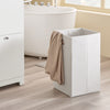 SoBuy BZR213-W Meuble Salle de Bain avec 3 Paniers à Linge Colonne de Rangement étroite 78x38x90 cm avec 1 Grand Panier Intégré & 2 Paniers en Tissu Amovibles – Armoire Salle de Bain Gain de Place