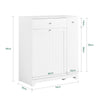 SoBuy BZR214-W Dulap de Baie cu Coș de Rufe, Coloană de Depozitare cu 1 Sertar și Compartiment Glisant, Dulap de Baie Impermeabil 78x38x90cm, Ideal pentru WC, Chiuvetă, Toaletă
