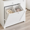 SoBuy BZR214-W Dulap de Baie cu Coș de Rufe, Coloană de Depozitare cu 1 Sertar și Compartiment Glisant, Dulap de Baie Impermeabil 78x38x90cm, Ideal pentru WC, Chiuvetă, Toaletă