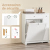 SoBuy BZR214-W Dulap de Baie cu Coș de Rufe, Coloană de Depozitare cu 1 Sertar și Compartiment Glisant, Dulap de Baie Impermeabil 78x38x90cm, Ideal pentru WC, Chiuvetă, Toaletă