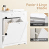 SoBuy BZR214-W Dulap de Baie cu Coș de Rufe, Coloană de Depozitare cu 1 Sertar și Compartiment Glisant, Dulap de Baie Impermeabil 78x38x90cm, Ideal pentru WC, Chiuvetă, Toaletă
