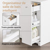 SoBuy BZR214-W Dulap de Baie cu Coș de Rufe, Coloană de Depozitare cu 1 Sertar și Compartiment Glisant, Dulap de Baie Impermeabil 78x38x90cm, Ideal pentru WC, Chiuvetă, Toaletă