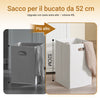 SoBuy BZR215-W Dulap baie cu economie de spațiu cu 2 coșuri de rufe și 2 sertare Coloană îngustă pentru baie 78x38x181cm Dulap cu raft deschis și compartiment pentru familii și spații mici