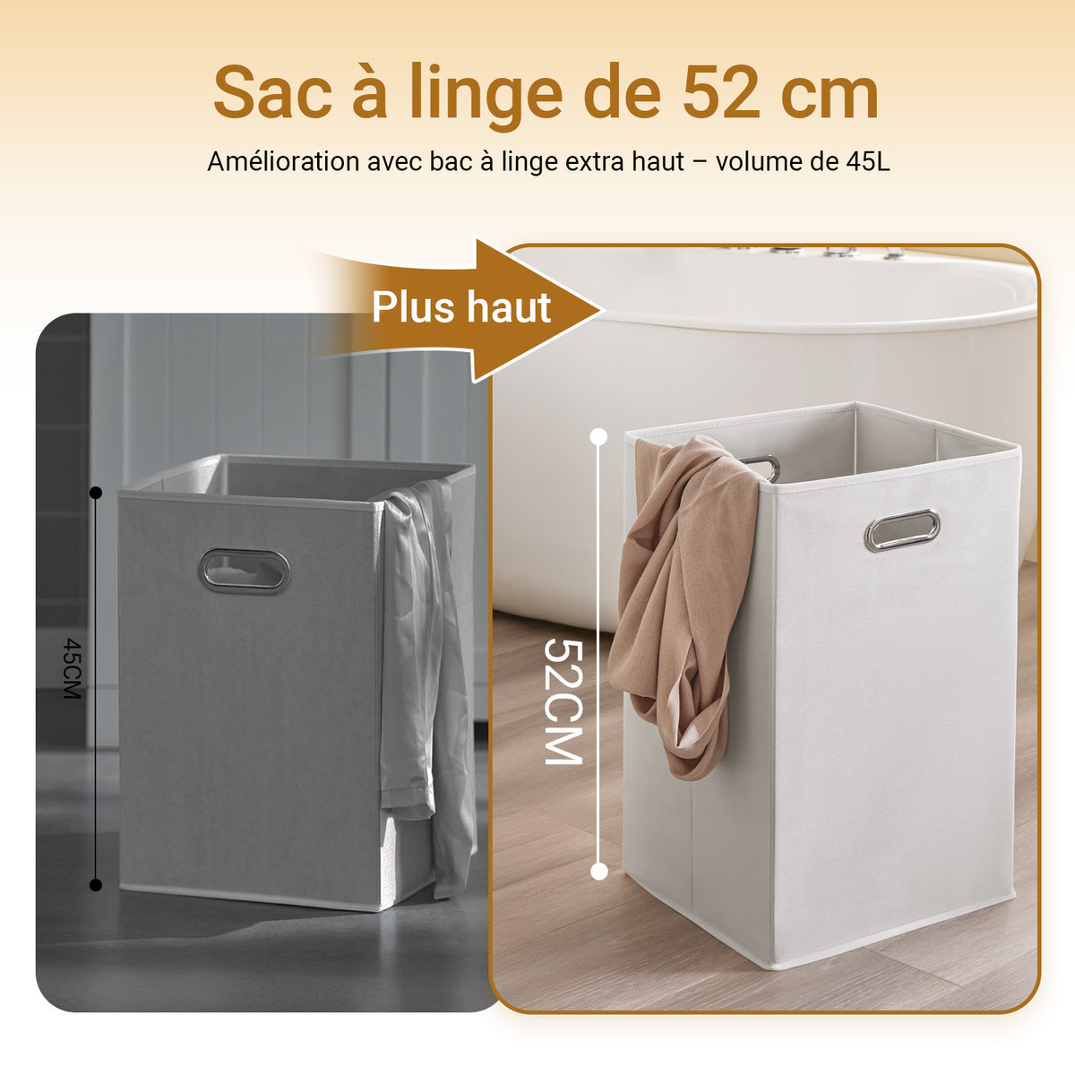 SoBuy BZR216-W Coloană de baie 4 în 1 albă cu coș de rufe de 45L, sertar, raft reglabil și ușă reversibilă, 34 kg – 40x38x180 cm