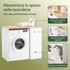 SoBuy BZR217-WW Mobile pentru spălarea garderobei de baie cu mașini cu coș de bonetic și sertar, pentru mașina de spălat și uscător, dulap de economisire a lemnului, alb, 100 × 60 × 90 cm