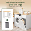 SoBuy BZR217-WN Dulap Mașină de Spălat – Mobilier de Baie cu Coș de Rufe și Sertar, pentru Mașini de Spălat și Uscătoare, Dulap pentru Mașina de Spălat din Lemn, Alb, 100 x 60 x 90 cm