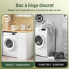 SoBuy BZR217-WN Dulap Mașină de Spălat – Mobilier de Baie cu Coș de Rufe și Sertar, pentru Mașini de Spălat și Uscătoare, Dulap pentru Mașina de Spălat din Lemn, Alb, 100 x 60 x 90 cm