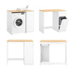 SoBuy BZR217-WN Dulap Mașină de Spălat – Mobilier de Baie cu Coș de Rufe și Sertar, pentru Mașini de Spălat și Uscătoare, Dulap pentru Mașina de Spălat din Lemn, Alb, 100 x 60 x 90 cm