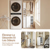 SoBuy BZR218-W Meuble Salle de Bain avec Panier à Linge - Armoire de Rangement avec 2 Paniers en Tissu Colonne Salle de Bain Gain de Place Meuble Linge Sale Blanc pour Buanderie