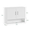 SoBuy BZR233-W Armoire Murale 2 Portes avec Étagère Réglable – Meuble Suspendu Salle de Bain – 90×70×28,5 cm, Blanc