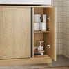 SoBuy BZR235-N Meuble sous-Vasque à Poser 60 cm – Meuble sous Lavabo Chêne Clair Style Scandinave avec Porte-Serviette Intégré – 60×30×60 cm, Charge 30 kg