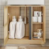 SoBuy BZR235-N Meuble sous-Vasque à Poser 60 cm – Meuble sous Lavabo Chêne Clair Style Scandinave avec Porte-Serviette Intégré – 60×30×60 cm, Charge 30 kg