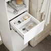 SoBuy BZR242-W Armoire Haute de Salle de Bain Blanche avec 2 Tiroirs – Meuble Haut Gain de Place 30 cm, 5 Étagères – 30×30×180 cm, Charge 37 kg