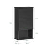 SoBuy BZR25-SCH Meuble Haut Armoire Suspendue de Toilettes Placard Mural avec Porte pour Salle de Bain Armoire à Pharmacie avec étagères, 40x21x67 cm, Noir