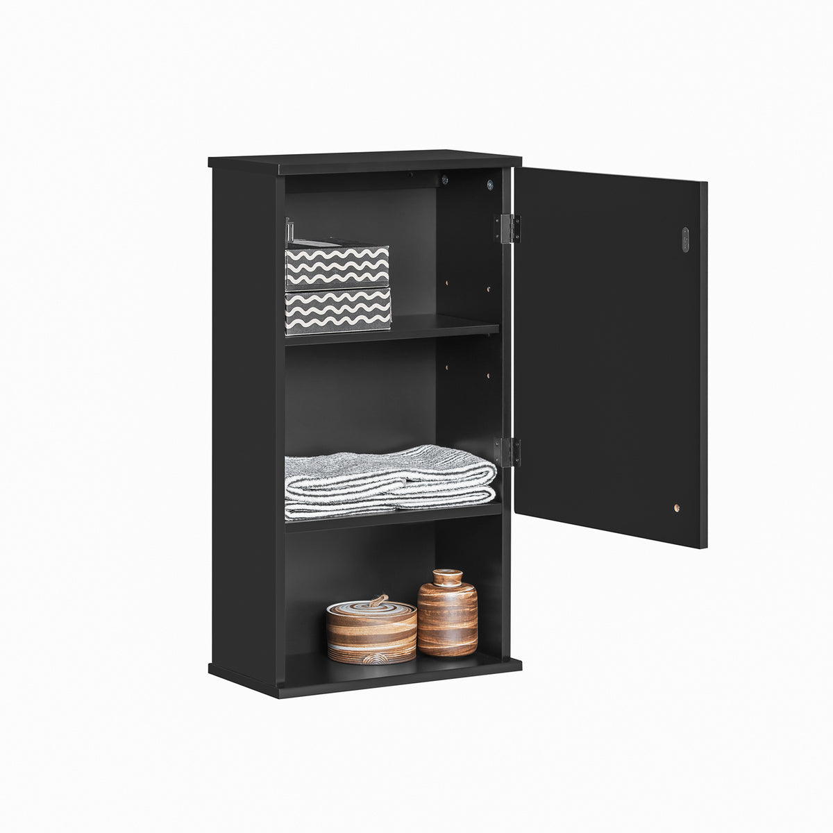 SoBuy BZR25-SCH Meuble Haut Armoire Suspendue de Toilettes Placard Mural avec Porte pour Salle de Bain Armoire à Pharmacie av