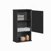 SoBuy BZR25-SCH Meuble Haut Armoire Suspendue de Toilettes Placard Mural avec Porte pour Salle de Bain Armoire à Pharmacie avec étagères, 40x21x67 cm, Noir