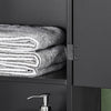 SoBuy BZR25-SCH Meuble Haut Armoire Suspendue de Toilettes Placard Mural avec Porte pour Salle de Bain Armoire à Pharmacie avec étagères, 40x21x67 cm, Noir