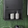 SoBuy BZR25-SCH Meuble Haut Armoire Suspendue de Toilettes Placard Mural avec Porte pour Salle de Bain Armoire à Pharmacie avec étagères, 40x21x67 cm, Noir