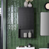 SoBuy BZR25-SCH Meuble Haut Armoire Suspendue de Toilettes Placard Mural avec Porte pour Salle de Bain Armoire à Pharmacie avec étagères, 40x21x67 cm, Noir