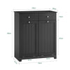 SoBuy BZR33-II-SCH Dulap de baie cu coș de rufe, Dulap de depozitare cu 2 sertare și saci de rufe de mare capacitate, Ideal pentru baie, spălătorie, apartament L78xP38xH91cm, negru