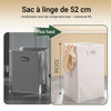 SoBuy BZR33-II-SCH Dulap de baie cu coș de rufe, Dulap de depozitare cu 2 sertare și saci de rufe de mare capacitate, Ideal pentru baie, spălătorie, apartament L78xP38xH91cm, negru