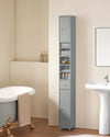 SoBuy BZR34-HG Dulap-coloană înalt de baie cu 1 sertar, 2 uși și 5 compartimente