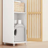 SoBuy BZR34-BW Dulap-coloană din Bambus Stil Natural – Mobilier WC Îngust 20 cm, Ventilat, Alb