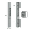 SoBuy BZR34-II-HG Dulap-coloană de baie de 20 cm - Dulap de depozitare îngust cu sertar și rafturi reglabile - Dulap de baie compact pentru WC, spații mici Gri MDF, 20x20x180cm