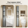 SoBuy BZR34-II-HG Dulap-coloană de baie de 20 cm - Dulap de depozitare îngust cu sertar și rafturi reglabile - Dulap de baie compact pentru WC, spații mici Gri MDF, 20x20x180cm