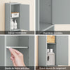 SoBuy BZR34-II-HG Dulap-coloană de baie de 20 cm - Dulap de depozitare îngust cu sertar și rafturi reglabile - Dulap de baie compact pentru WC, spații mici Gri MDF, 20x20x180cm