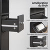 SoBuy BZR34-II-SCH Dulap înalt de baie, îngust, rezistent la umiditate, dulap vertical de depozitare cu 4 rafturi reglabile + 1 sertar, multifuncțional pentru living, dormitor, birou, negru, 20x20x180cm