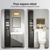 SoBuy BZR34-II-SCH Dulap înalt de baie, îngust, rezistent la umiditate, dulap vertical de depozitare cu 4 rafturi reglabile + 1 sertar, multifuncțional pentru living, dormitor, birou, negru, 20x20x180cm